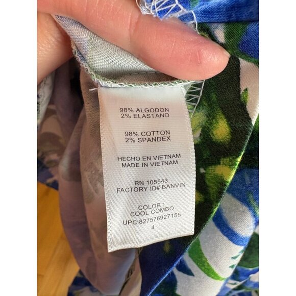 Milly For Design Nation Blue + Green Floral Sleeveless Mini Dress Size 4 - Picture 8 of 12